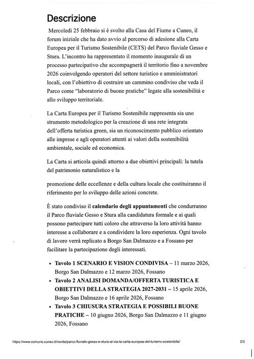 Percorso di adesione al via della carta europea